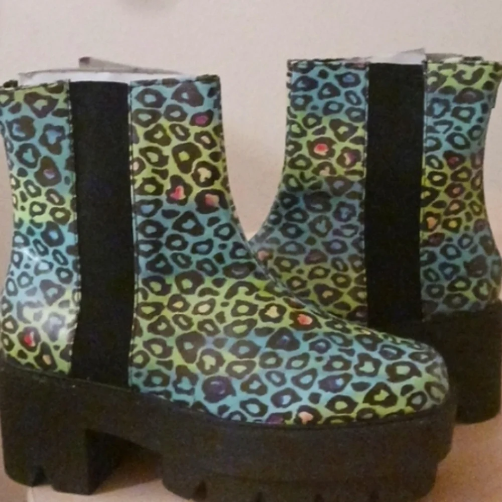 Rainbow Platform Ankle Boots